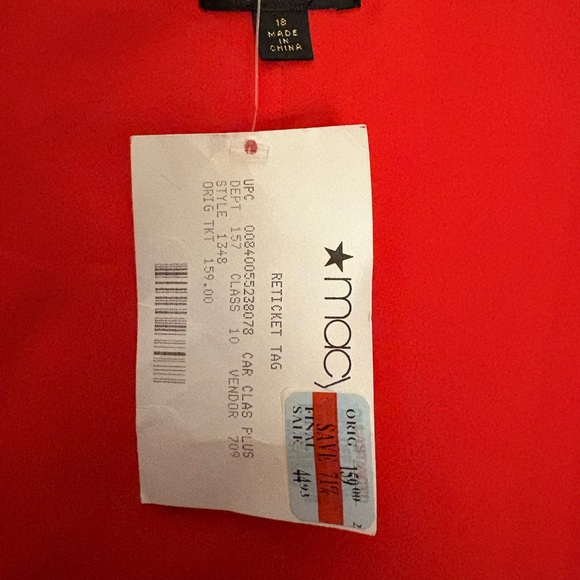 Vibrant Red V-Neck Knee Length Dress - Picture 2 of 2